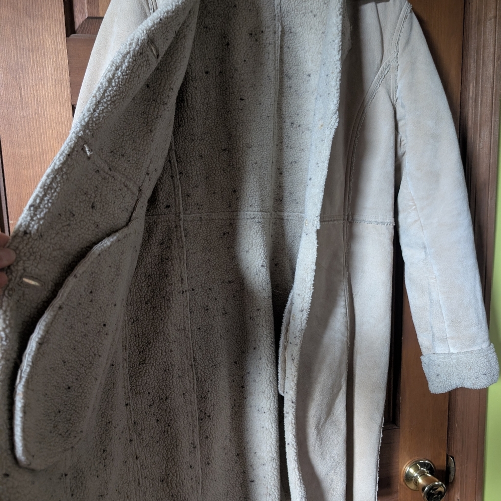 Faux Shearling Lined Genuine Suede Coat - Picture 8 of 8